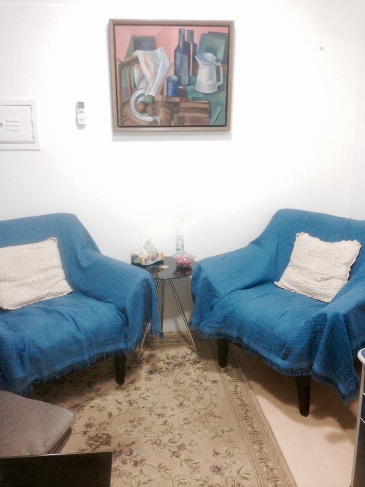 Sala de atendimento da psicóloga Samantha Teixeira